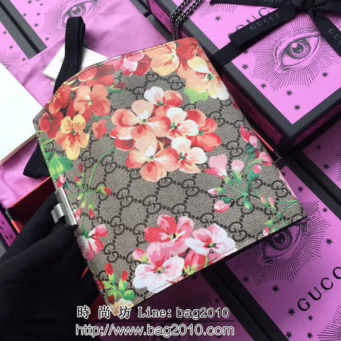 GUCCI古馳 歐洲正品原單 padlock系列 最新二折款 爆款鏈條皮夾 453506 紅花深粉皮 WTG1189